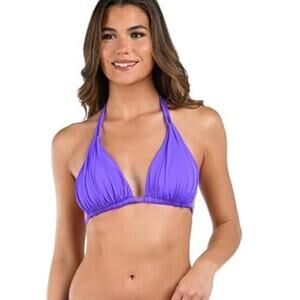 NWT New La Blanca Womens Size 12 Island Goddess Halter Triangle Bikini Top ONLY